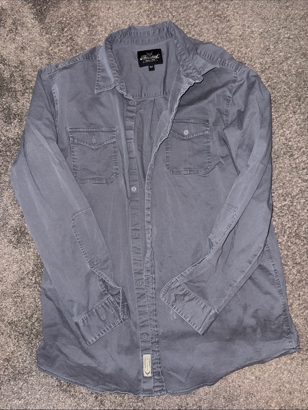 Men's Long-Sleeve Button-Up Shirt in Slate Blue